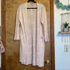 🍄 NWT Free Kisses Blush Pink Long Cardigan